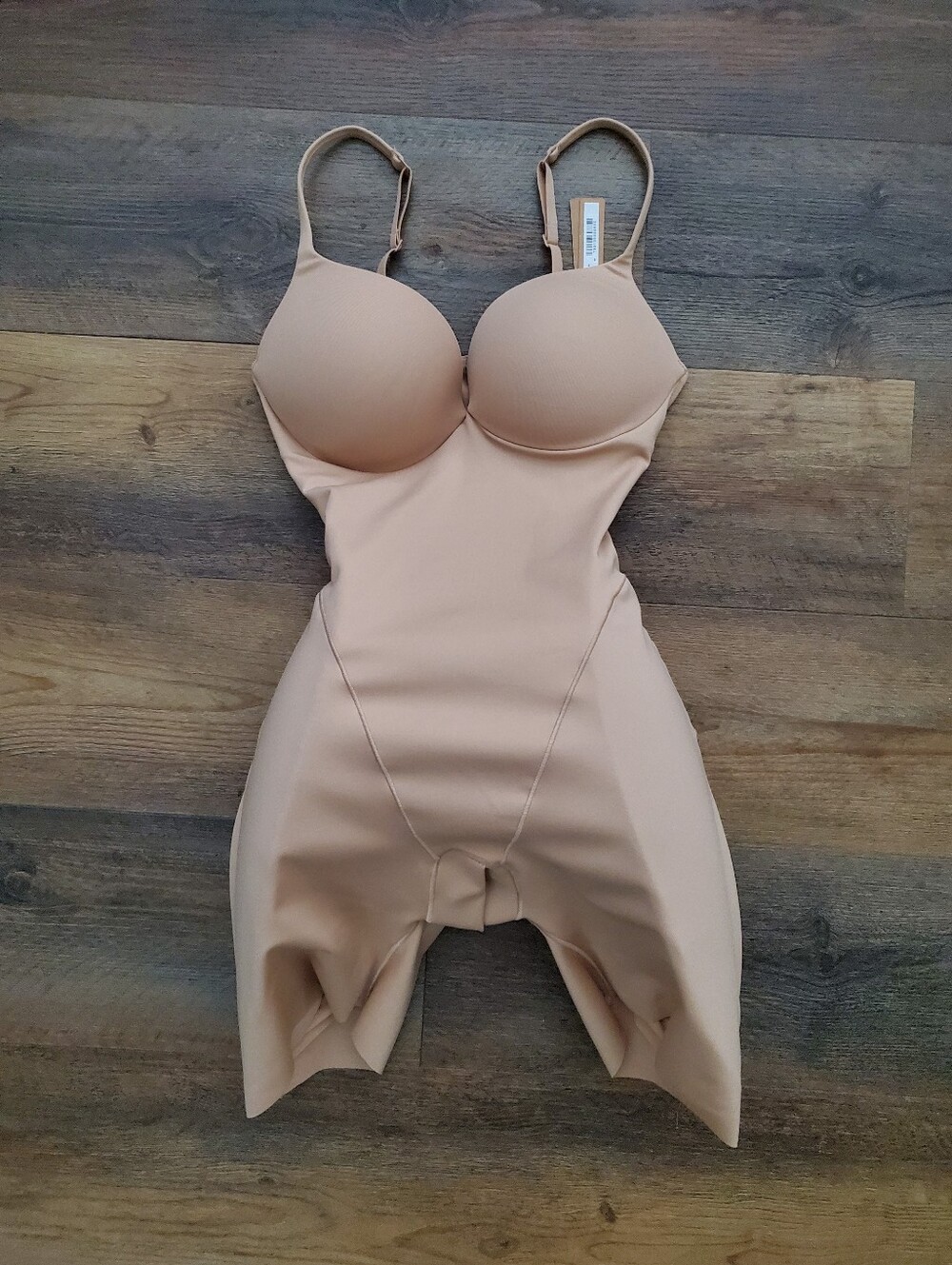 SKIMS Ultimate Body Butt And Hip Pad Mid Thigh Bodysuit Small In Clay